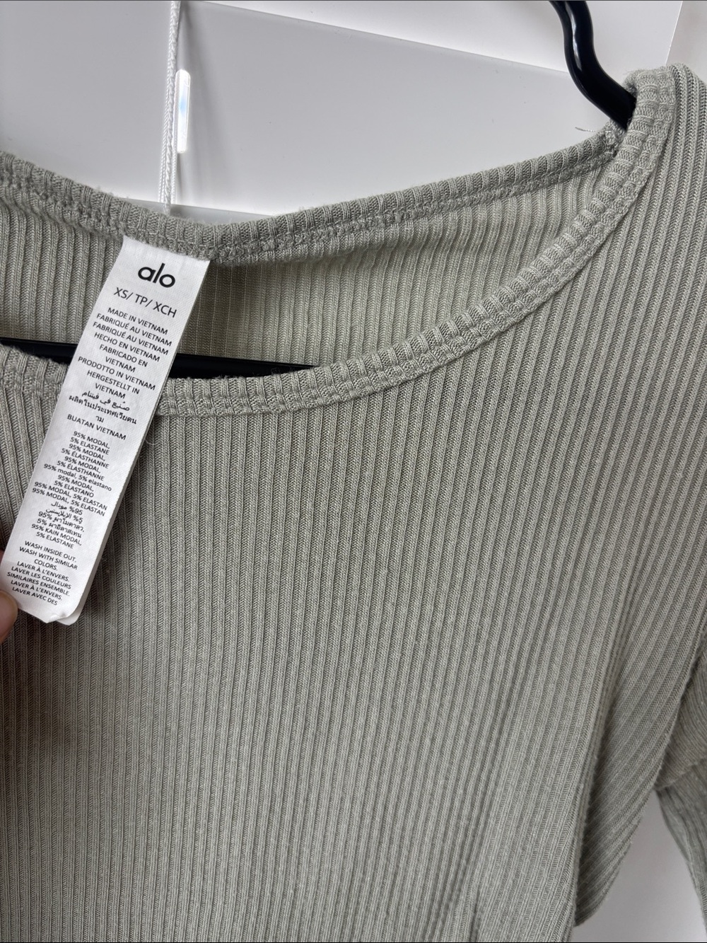 ALO Yoga Ribbed Short Sleeve Tee in Sage